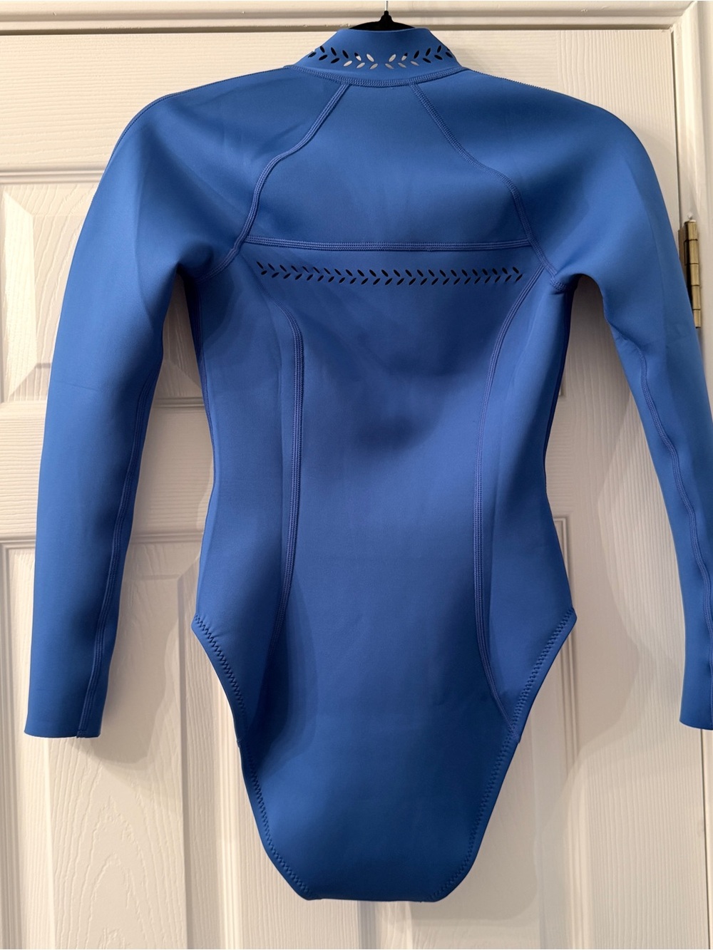 GIGI C| Royal Blue Long-Sleeve Zip Front One-Piece Swimsuit in Women’s Medium - Picture 5 of 14